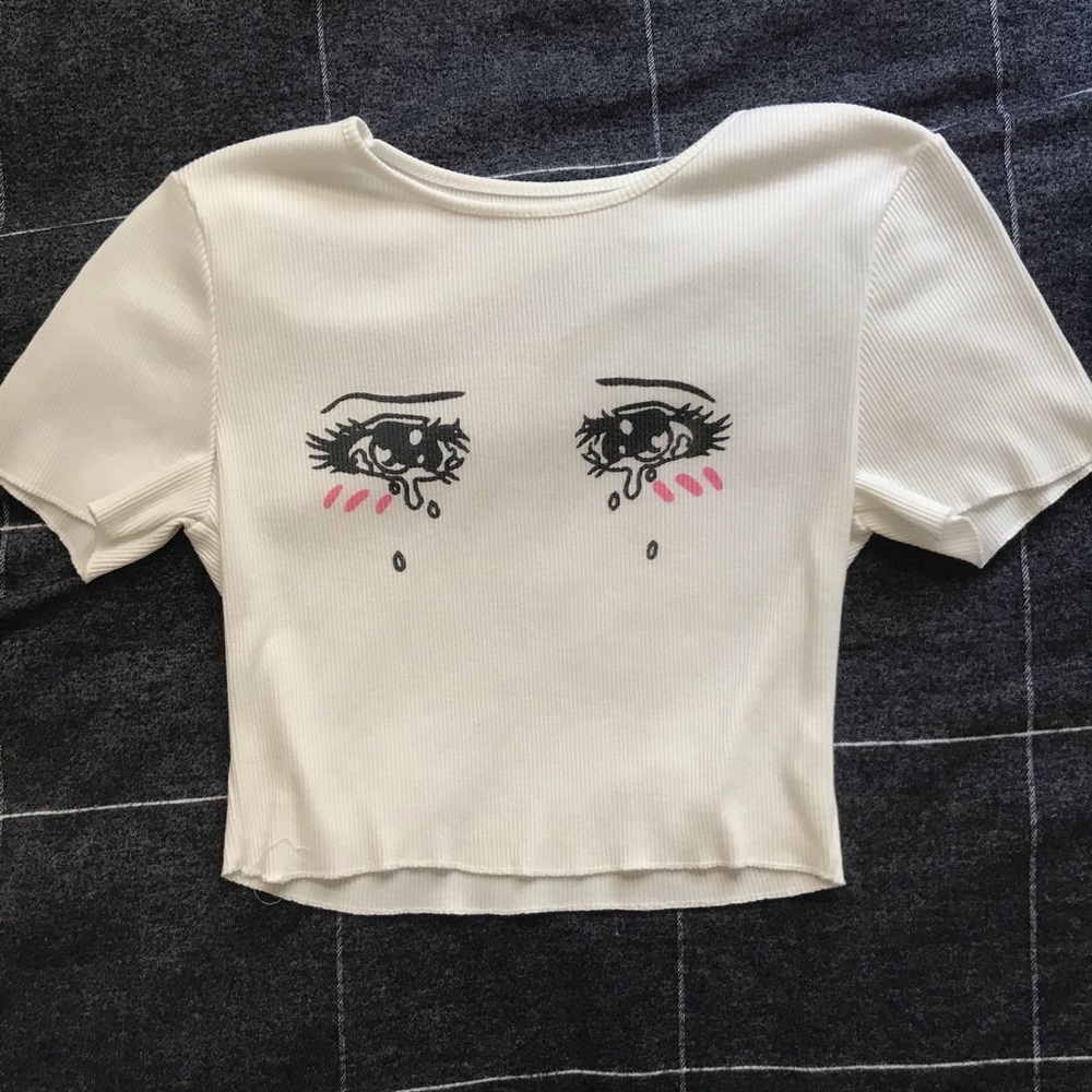 Anime Crying Eyes Crop Top